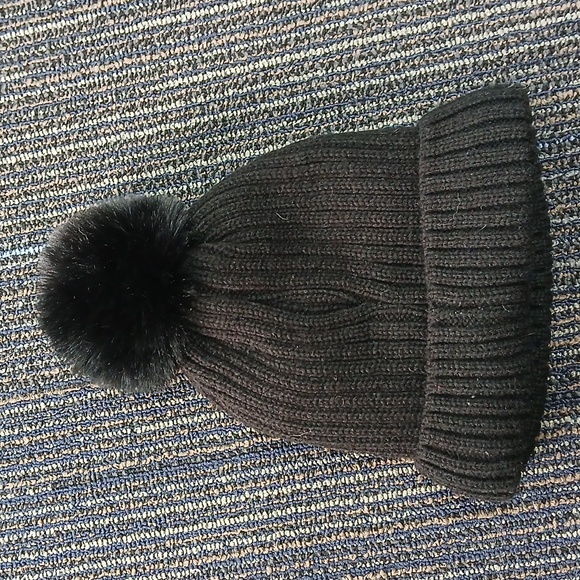Canada Weather Gear Pom Pom Beanie Fleece Lined Black - Picture 3 of 5